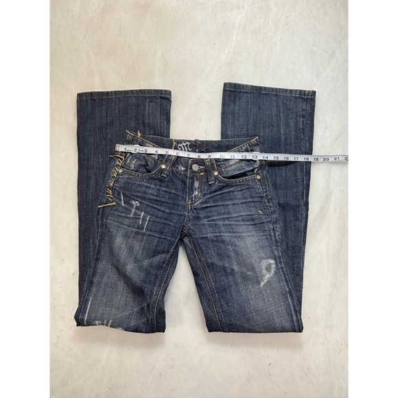 Miss Me Jeans Womens 25 Boot Cut Butterfly Embellished Denim Low Rise - Picture 5 of 12